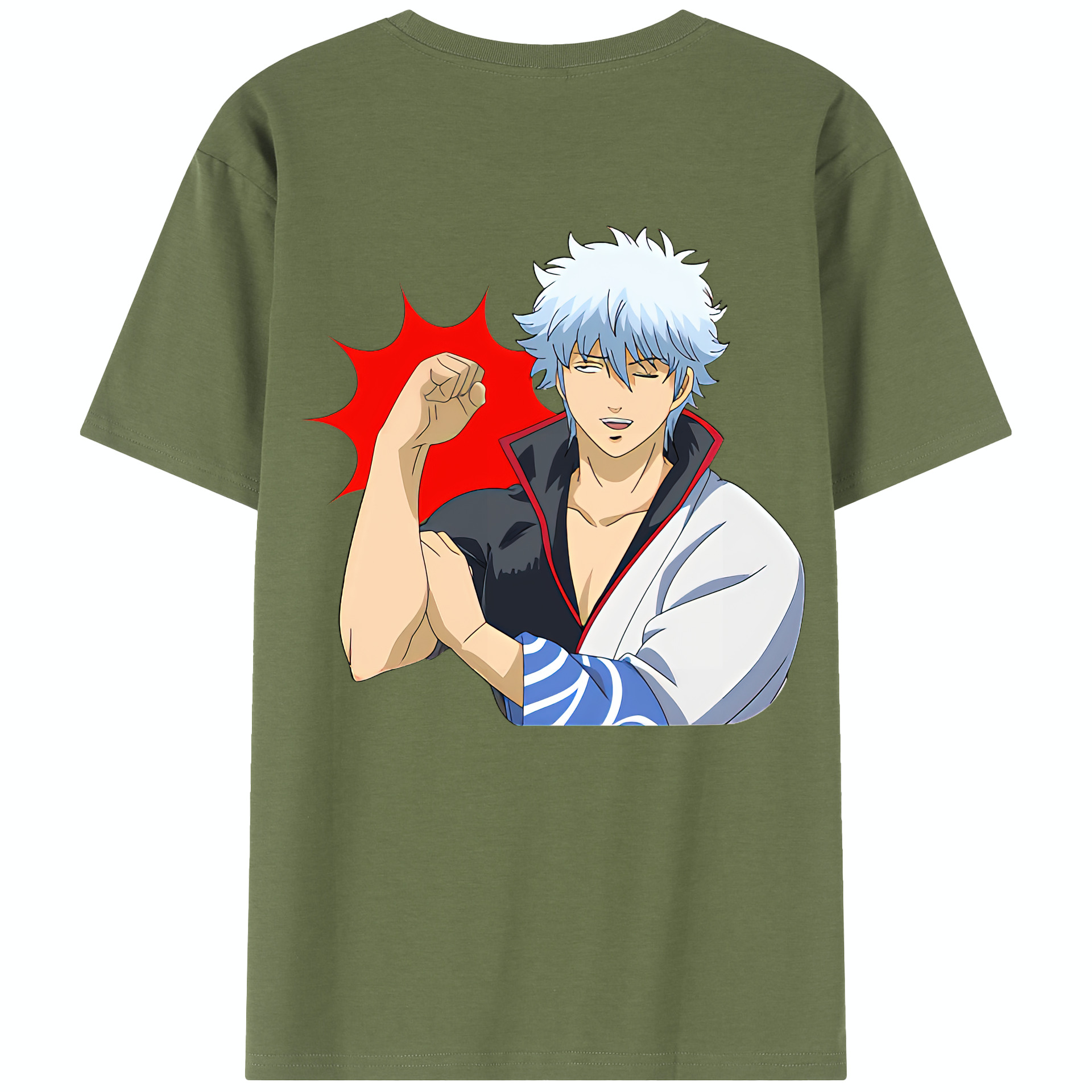 （画像用） ぎんたま 坂田銀時（さかたぎんとき） 神楽 志村新八（しむら しんぱち） GINTAMA Sakata Gintoki Kagura Shimura Shinpachi 綿100％半袖Tシャツ（背面プリント）